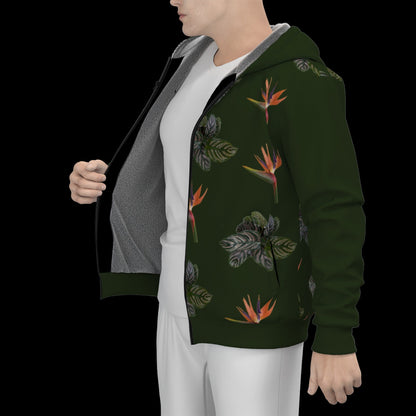 Paradise Men's Sherpa Fleece Zip Up Hoodie - men's sherpa hoodie at TFC&H Co.