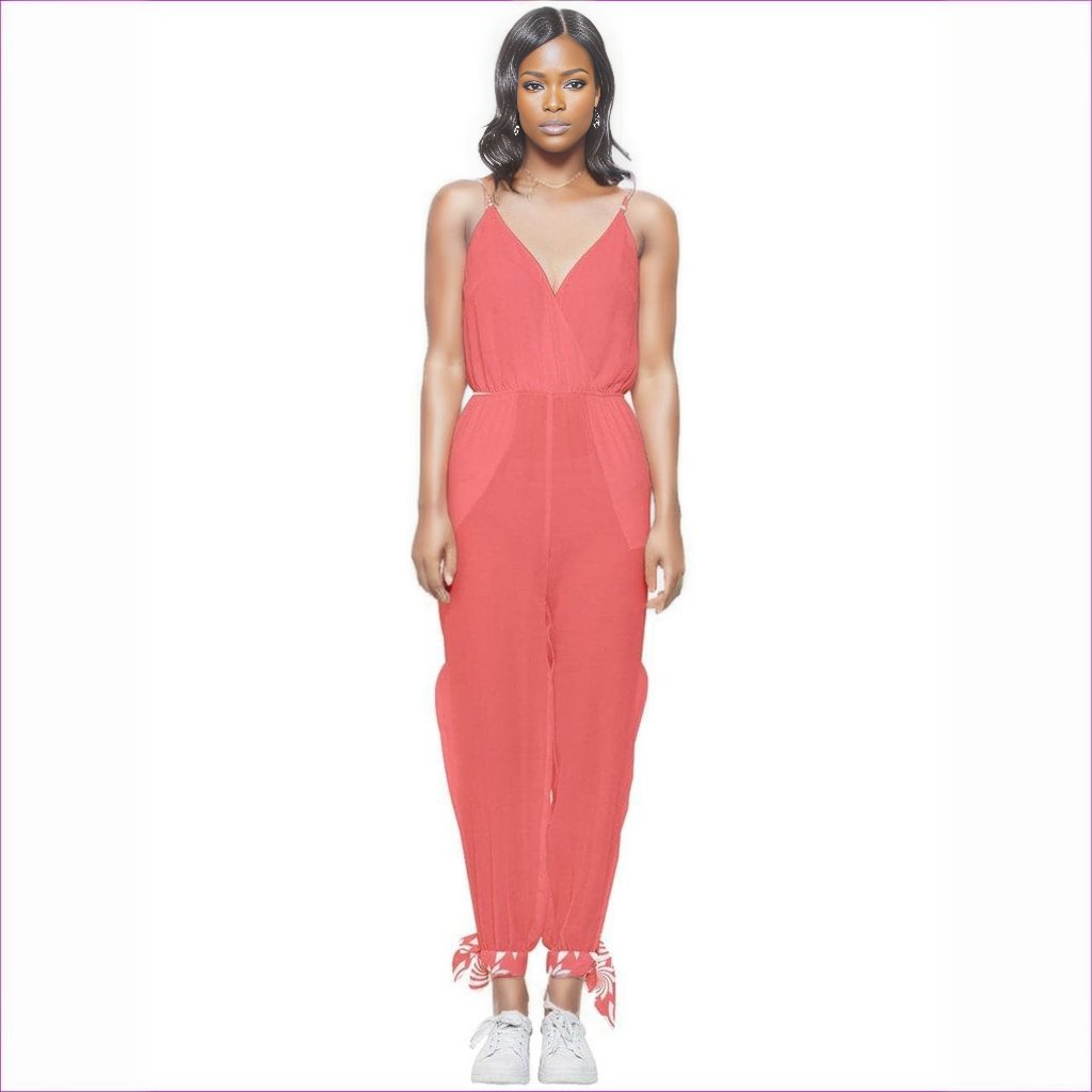 Pastel Candy Sleeveless Tie Ankle Jumpsuit - women's jumpsuit at TFC&H Co.