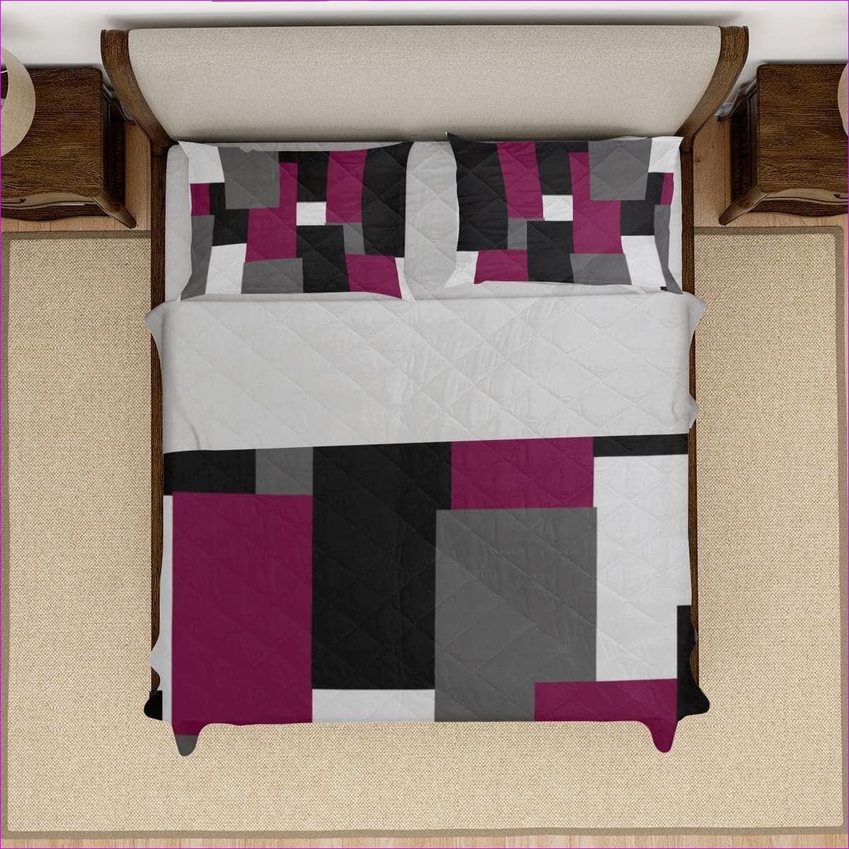 multi-colored Patchwork Home 2D Quilt & Pillow Case Set - bedding at TFC&H Co.