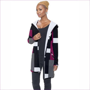 - Patchwork Longline Hooded Cardigan - womens cardigan at TFC&H Co.