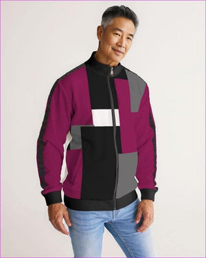 - Patchwork Men's Stripe-Sleeve Track Jacket - mens coat at TFC&H Co.