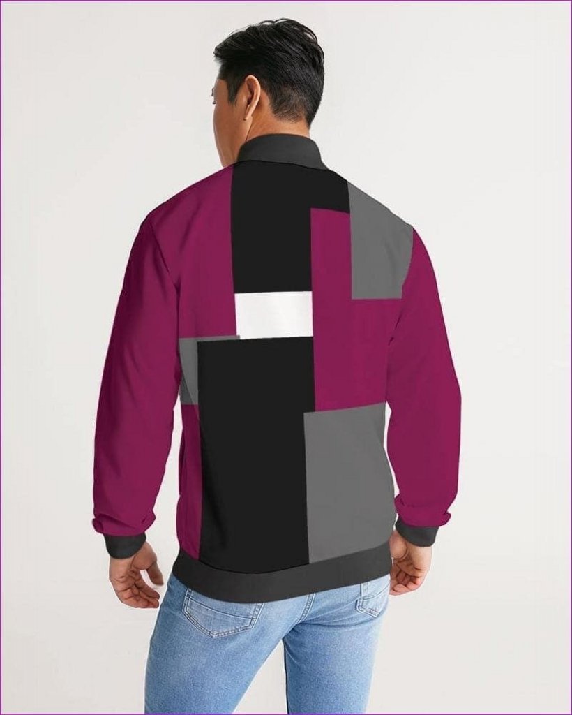 Patchwork Men's Stripe-Sleeve Track Jacket - men's coat at TFC&H Co.