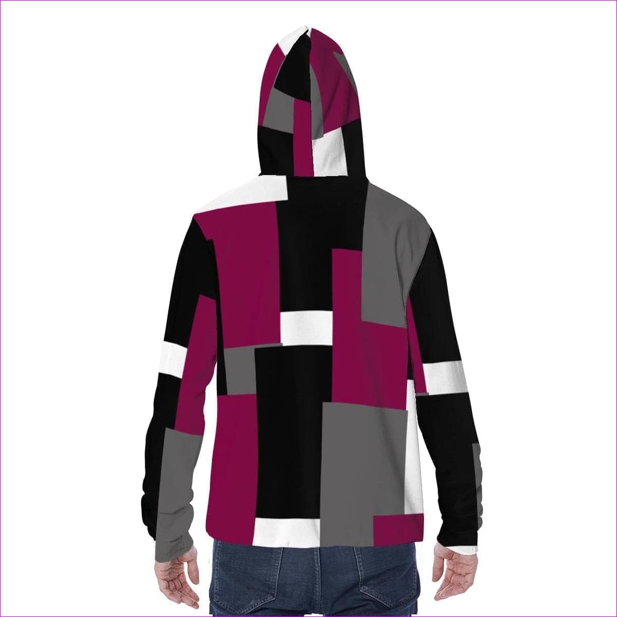Patchwork Unisex Pullover Hoodie w/ built in mask - Unisex Hoodie at TFC&H Co.
