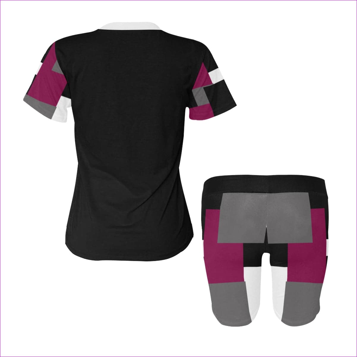 Patchwork Women's Short Yoga Set(Sets 03) Patchwork Womens Yoga Short Set - 2 variations - women's top & short set at TFC&H Co.
