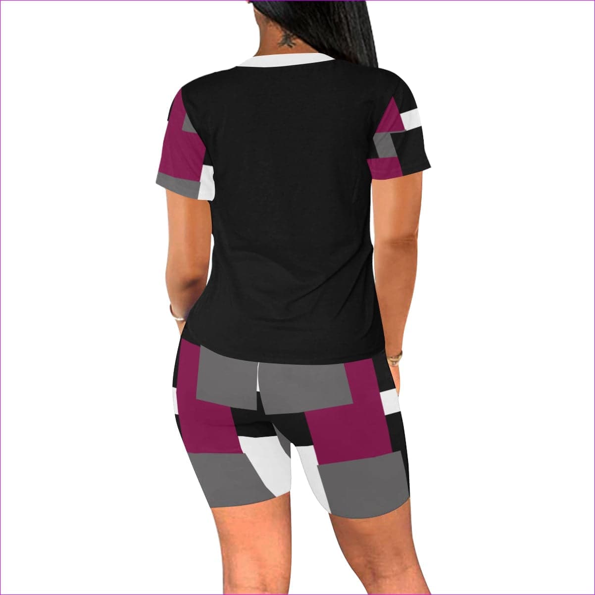 Patchwork Womens Yoga Short Set - 2 variations - women's top & short set at TFC&H Co.
