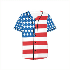 Red/White/Blue - Patriotic Kids All Over Print Baseball Jersey - kids baseball jersey at TFC&H Co.