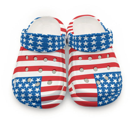 Red/White/Blue Patriotic Kids Classic Clogs - kid's clogs at TFC&H Co.