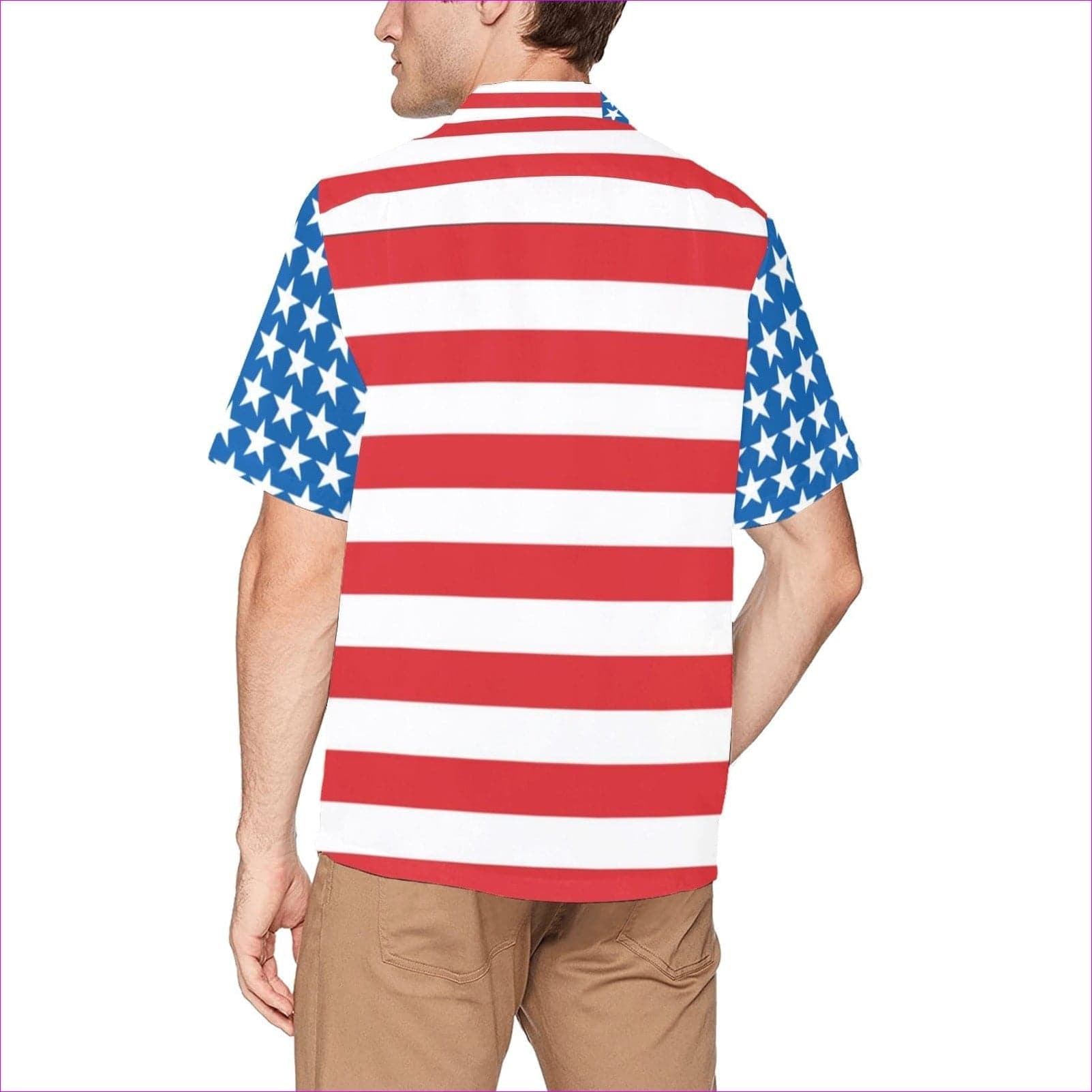 - Patriotic Men's All Over Print Hawaiian Shirt With Chest Pocket - mens hawaiian shirt at TFC&H Co.