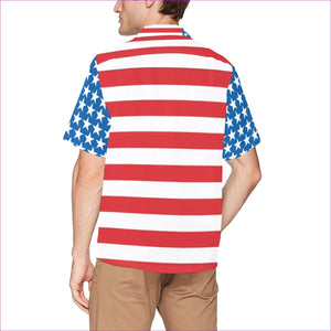 - Patriotic Men's All Over Print Hawaiian Shirt With Chest Pocket - mens hawaiian shirt at TFC&H Co.