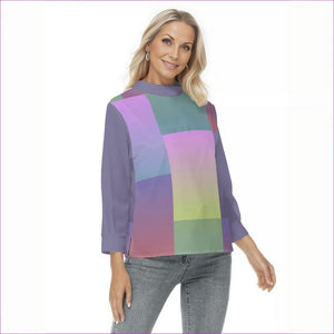 multi-colored - Paxx 2 Womens Back Buttoned Blouse - womens blouse at TFC&H Co.