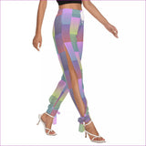 multi-colored - Paxx 2 Womens Side Seam Cutout Pants With Bottom Strap - womens pants at TFC&H Co.