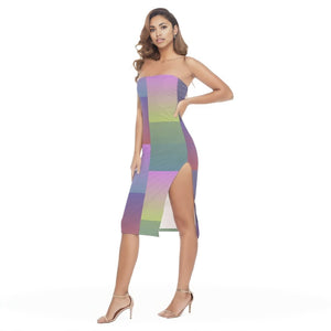 multi-colored - Paxx 2 Womens Side Split Tube Top Dress - womens dress at TFC&H Co.