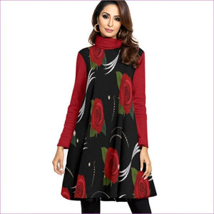 Pearls & Roses Womens High Neck Dress With Long Sleeve - women's dress at TFC&H Co.