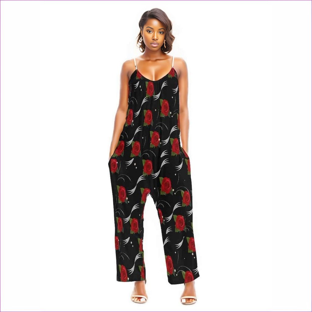 - Pearls & Roses Womens Loose Cami Jumpsuit - womens romper at TFC&H Co.