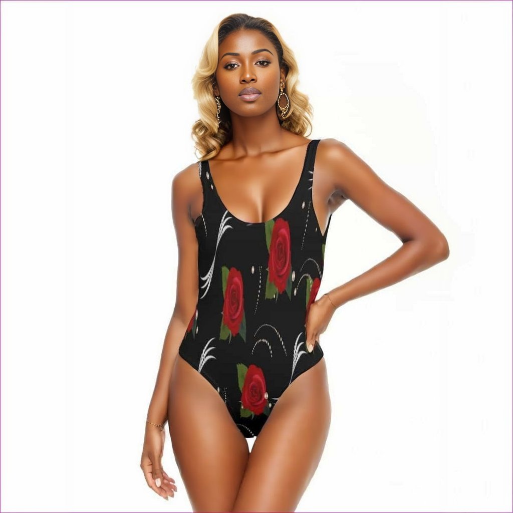 - Pearls & Roses Womens One Piece Swimsuit - womens swimsuit at TFC&H Co.