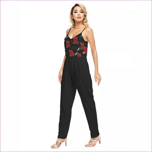 Pearls & Roses Womens V-neck Cami Jumpsuit - women's jumpsuit at TFC&H Co.