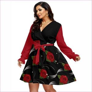 - Pearls & Roses Womens V-neck Dress With Waistband(Voluptuous (+)Plus Size) - womens dress at TFC&H Co.
