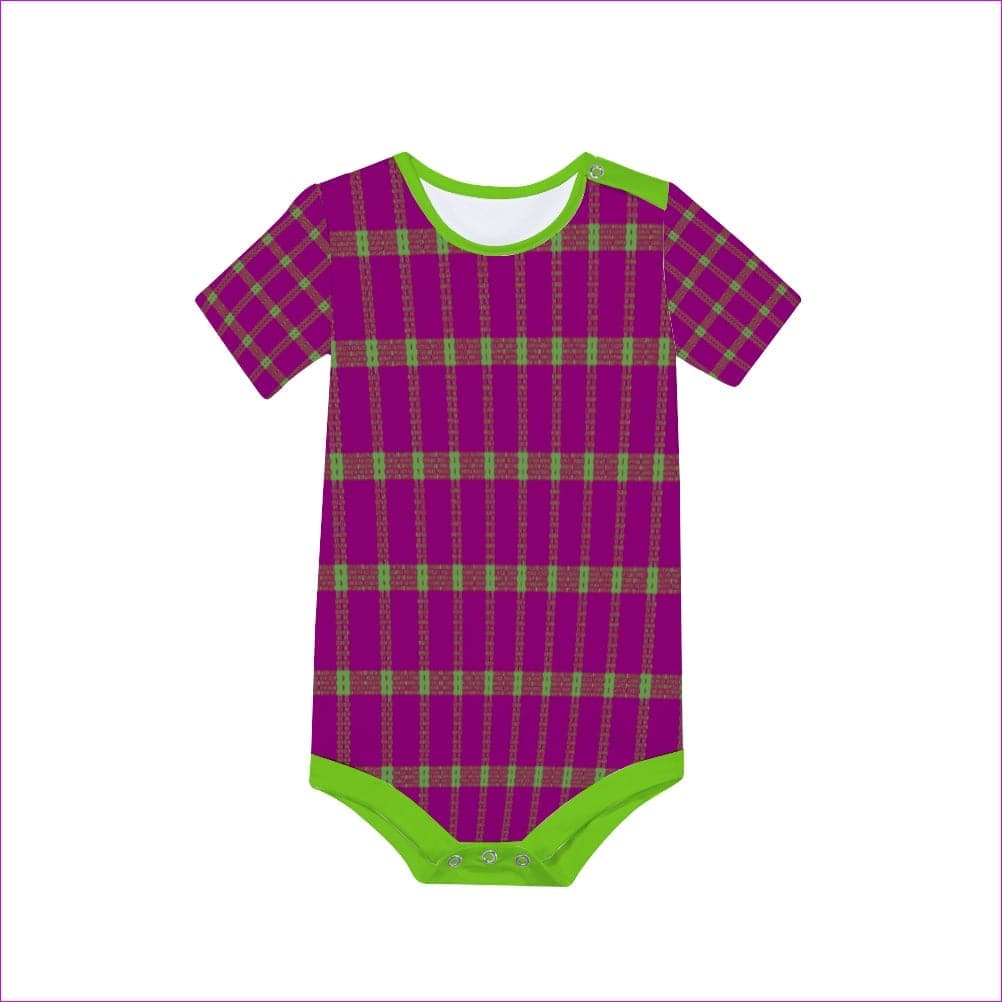 - Perfusion Plaid Baby's Short Sleeve Romper - infant onesie at TFC&H Co.