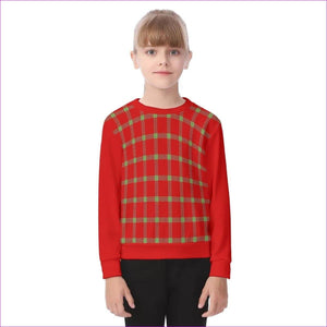 red Perfusion Plaid Kids Thicken Sweater - kid's sweater at TFC&H Co.
