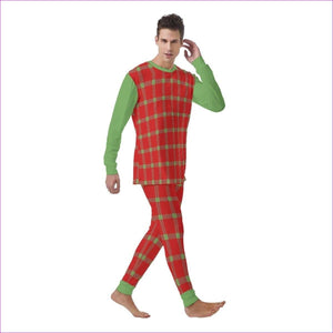 red Perfusion Plaid Men's Pajamas Set - men's pajama-set at TFC&H Co.