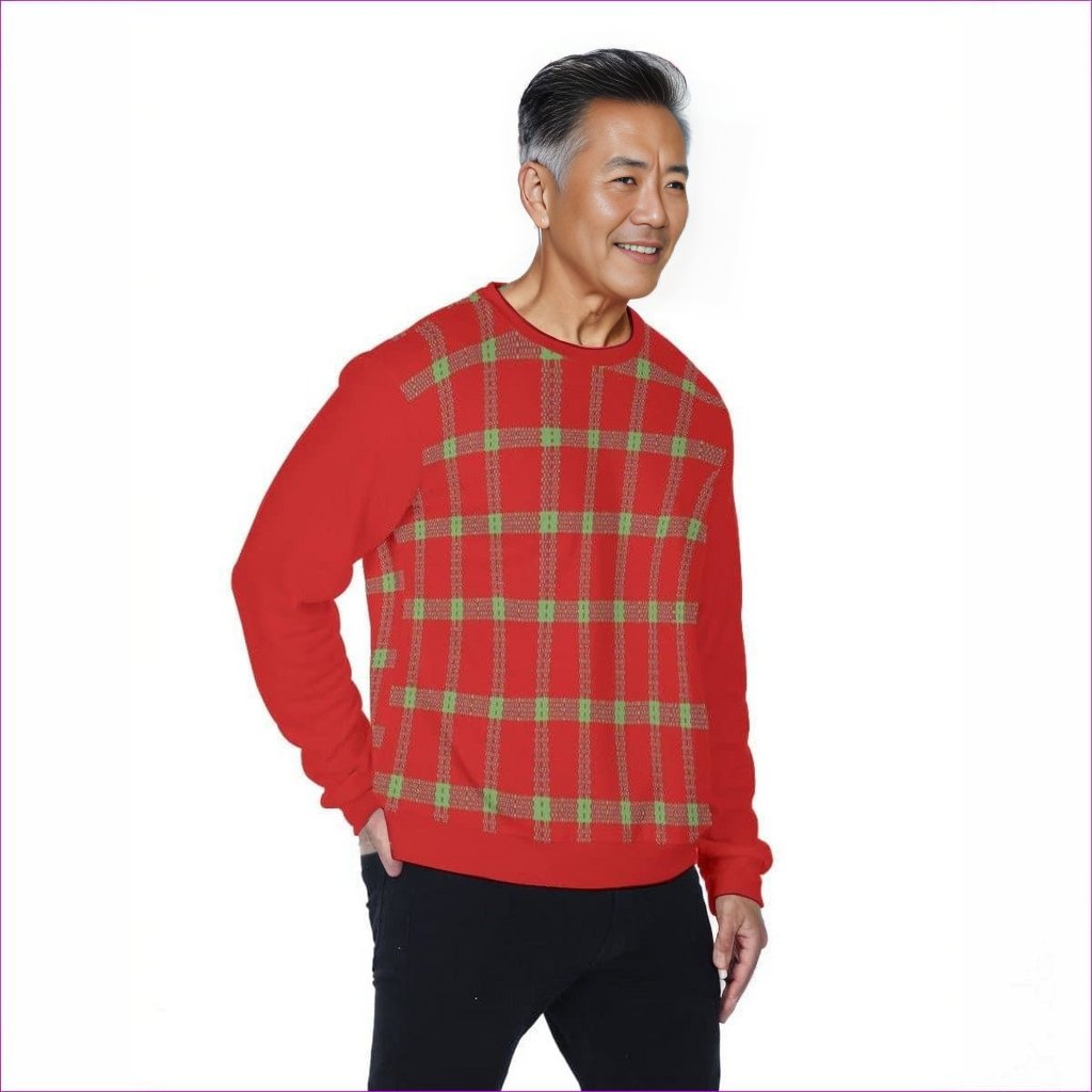 Perfusion Plaid Men's Thicken Sweatshirt - men's sweater at TFC&H Co.