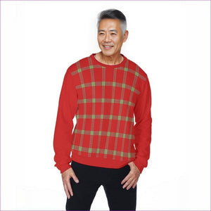red - Perfusion Plaid Men's Thicken Sweatshirt - mens sweater at TFC&H Co.