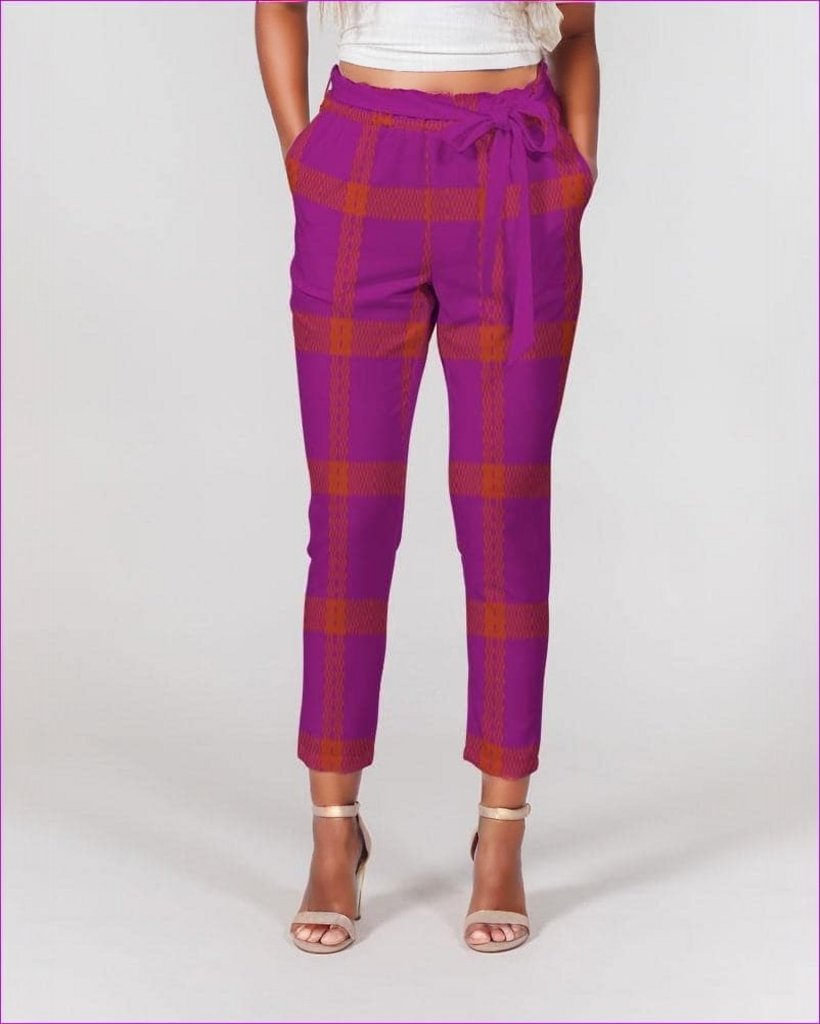 - Perfusion Plaid Womens Belted Tapered Pants - womens pants at TFC&H Co.