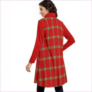Perfusion Plaid Womens High Neck Dress With Long Sleeve - women's dress at TFC&H Co.