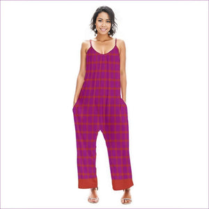 Perfusion Plaid Womens Loose Cami Jumpsuit - women's romper at TFC&H Co.