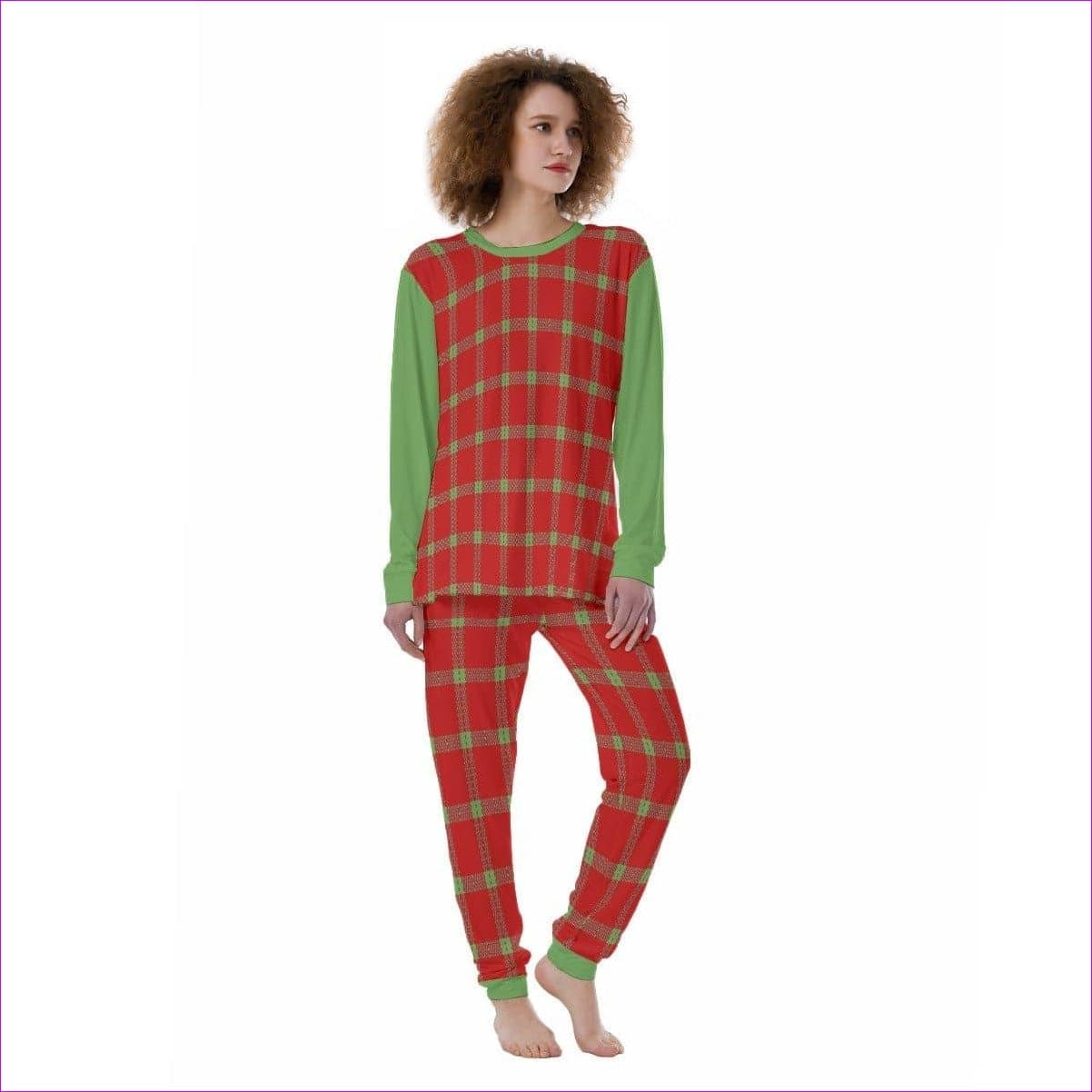 red - Perfusion Plaid Womens Pajamas - womens pajama set at TFC&H Co.