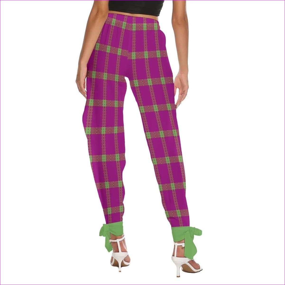 - Perfusion Plaid Womens Side Seam Cutout Pants With Bottom Strap - womens pants at TFC&H Co.