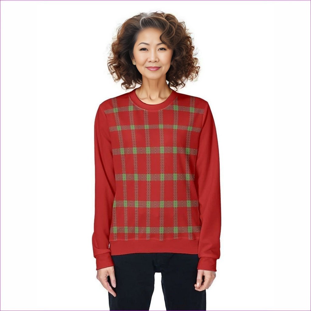 Perfusion Plaid Womens Thicken Sweatshirt - women's sweater at TFC&H Co.