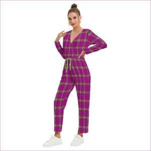 - Perfusion Plaid Womens V-neck High Waist Jumpsuit - womens jumpsuit at TFC&H Co.
