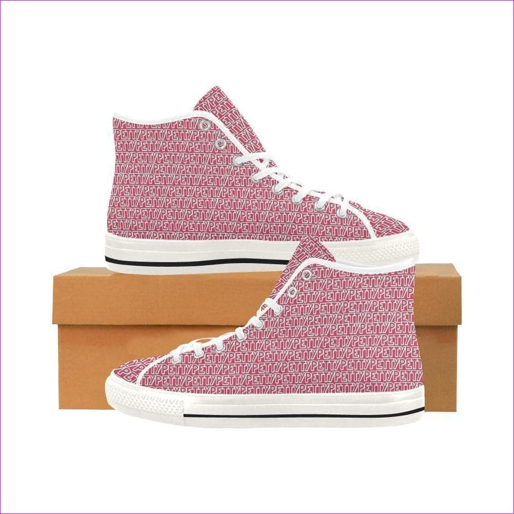 Petty Repeat - Red Vancouver High Top Canvas Women's Shoes (Model1013-1) - Petty Repeat Vancouver High Top Shoes - womens shoe at TFC&H Co.
