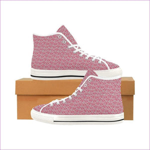 Petty Repeat - Red Vancouver High Top Canvas Women's Shoes (Model1013-1) - Petty Repeat Vancouver High Top Shoes - womens shoe at TFC&H Co.