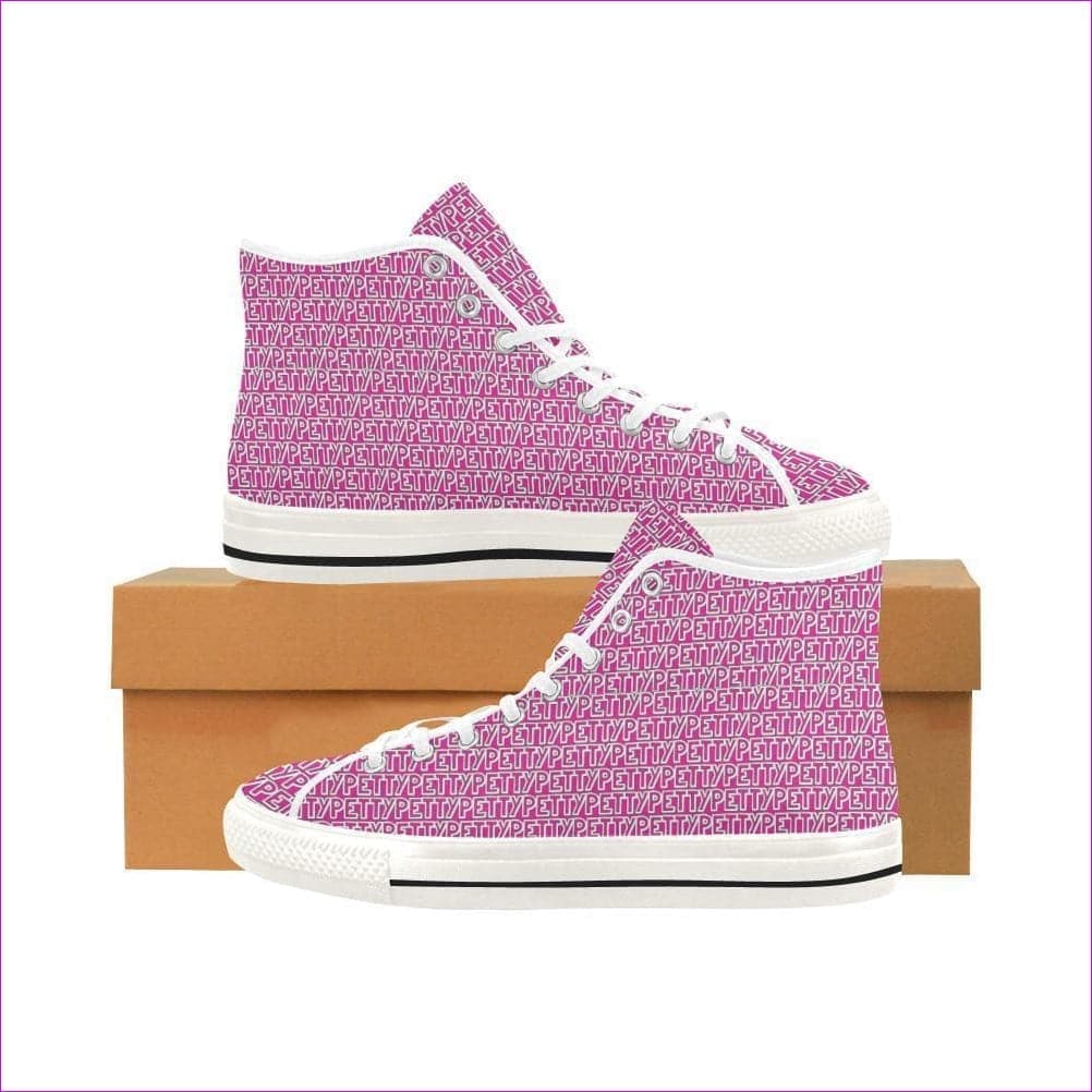 Petty Repeat - Pink Vancouver High Top Canvas Women's Shoes (Model1013-1) - Petty Repeat Vancouver High Top Shoes - womens shoe at TFC&H Co.