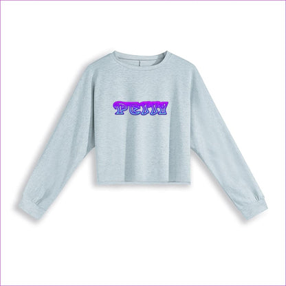 Petty Womens Casual Long Sleeves Loose Crop Top Two-Piece Set - women's top & pants set at TFC&H Co.