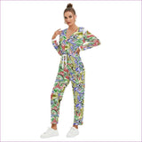 Multi-colored - Picasso Womens V-neck High Waist Jumpsuit - womens jumpsuit at TFC&H Co.