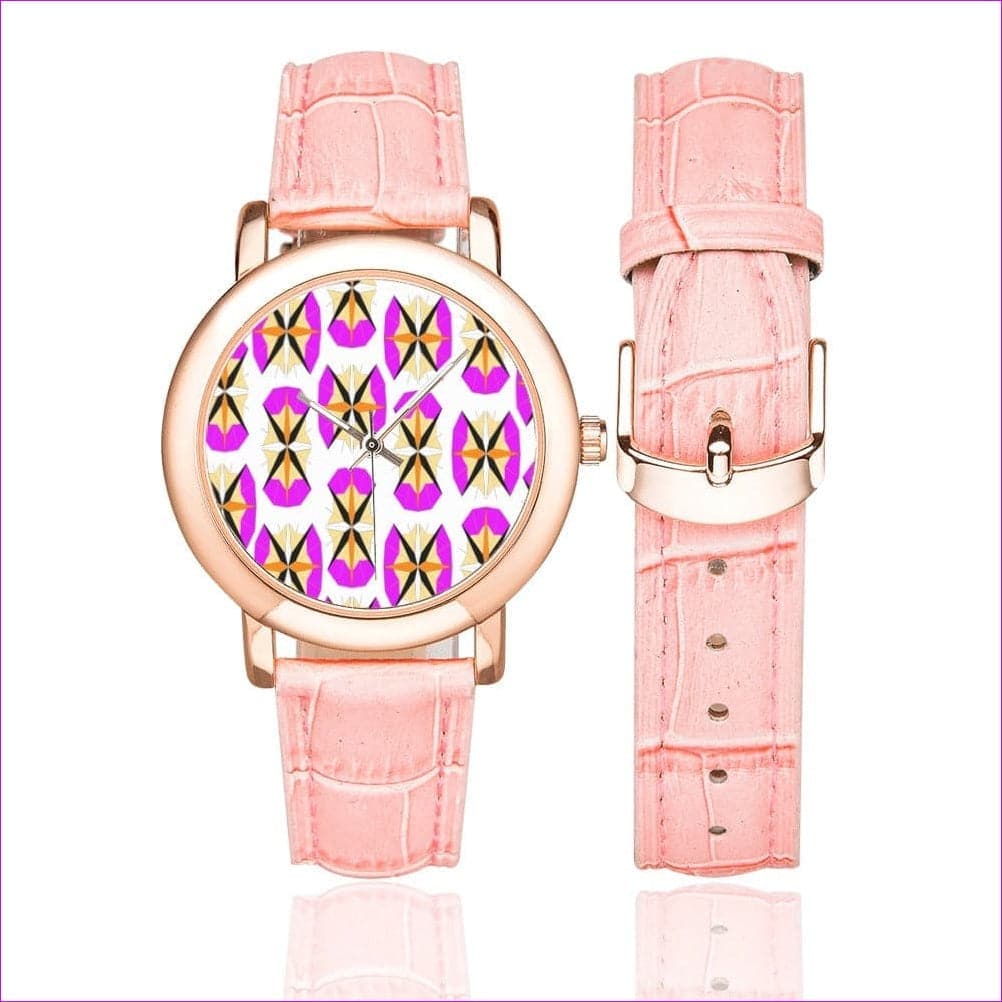 - Pinaccle Womens Rose Gold-plated Leather Strap Watch - watch at TFC&H Co.