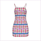 Pink - Pink Houndstooth Womens Cami Dress Voluptuous (+) Plus Size - womens dress at TFC&H Co.