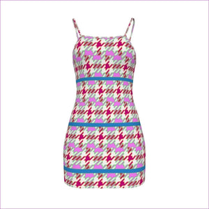 Pink - Pink Houndstooth Womens Cami Dress Voluptuous (+) Plus Size - womens dress at TFC&H Co.
