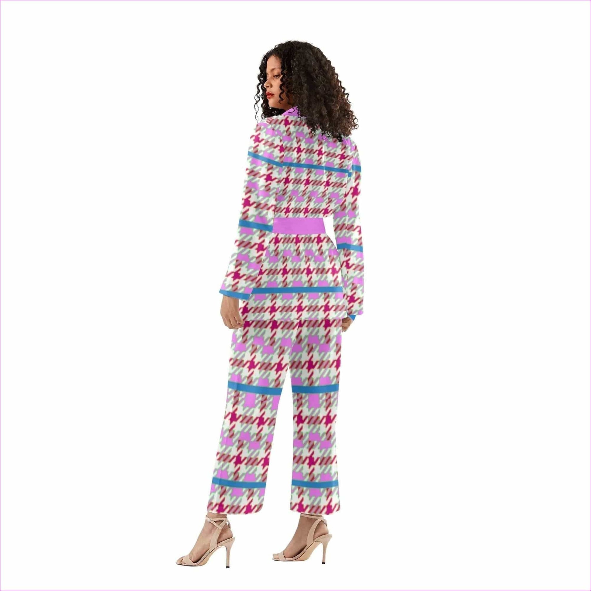 Pink Houndstooth Womens Suit - women's suit at TFC&H Co.