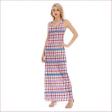 Pink Pink Houndstooth Womens Vest Maxi Dress - women's dress at TFC&H Co.