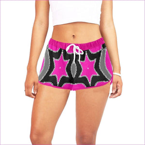 Pink Star - Pink Women's All Over Print Casual Shorts (Model L19) Pink Star Tease Shorts - women's shorts at TFC&H Co.