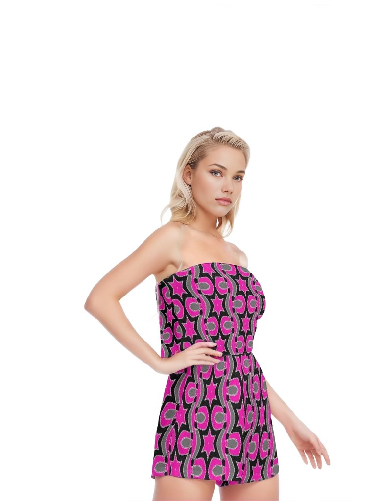 - Pink Star Womens Tube Top Jumpsuit - womens rompers at TFC&H Co.