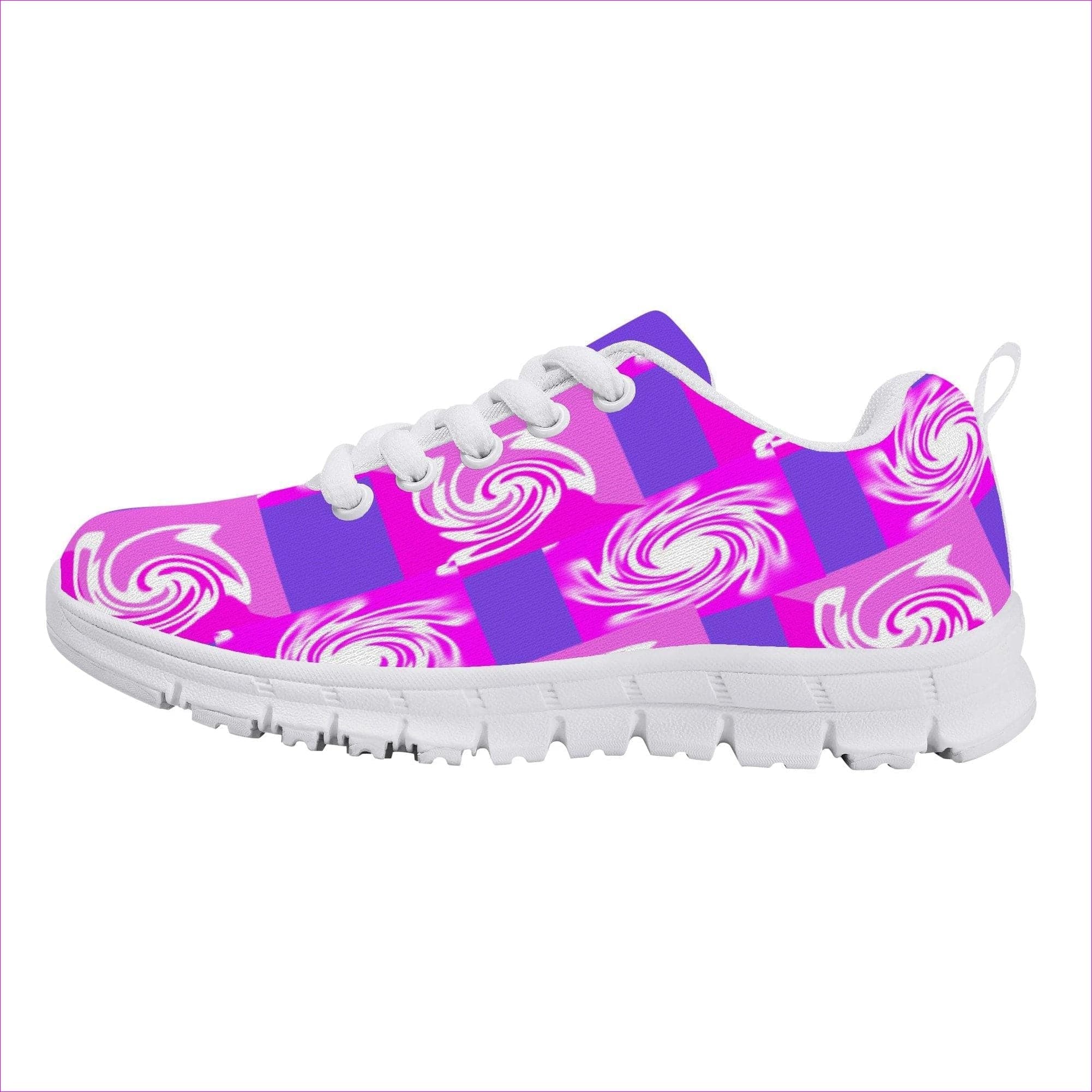Pink Whirlwind Kids Sneakers - White - kid's shoe at TFC&H Co.