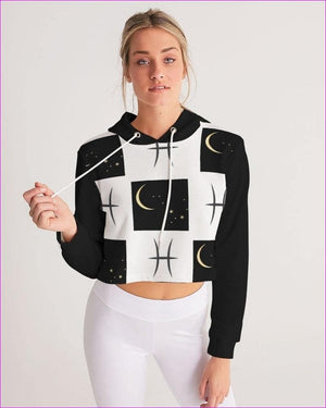 Pisces Moon Womens Cropped Hoodie - women's cropped hoodie at TFC&H Co.