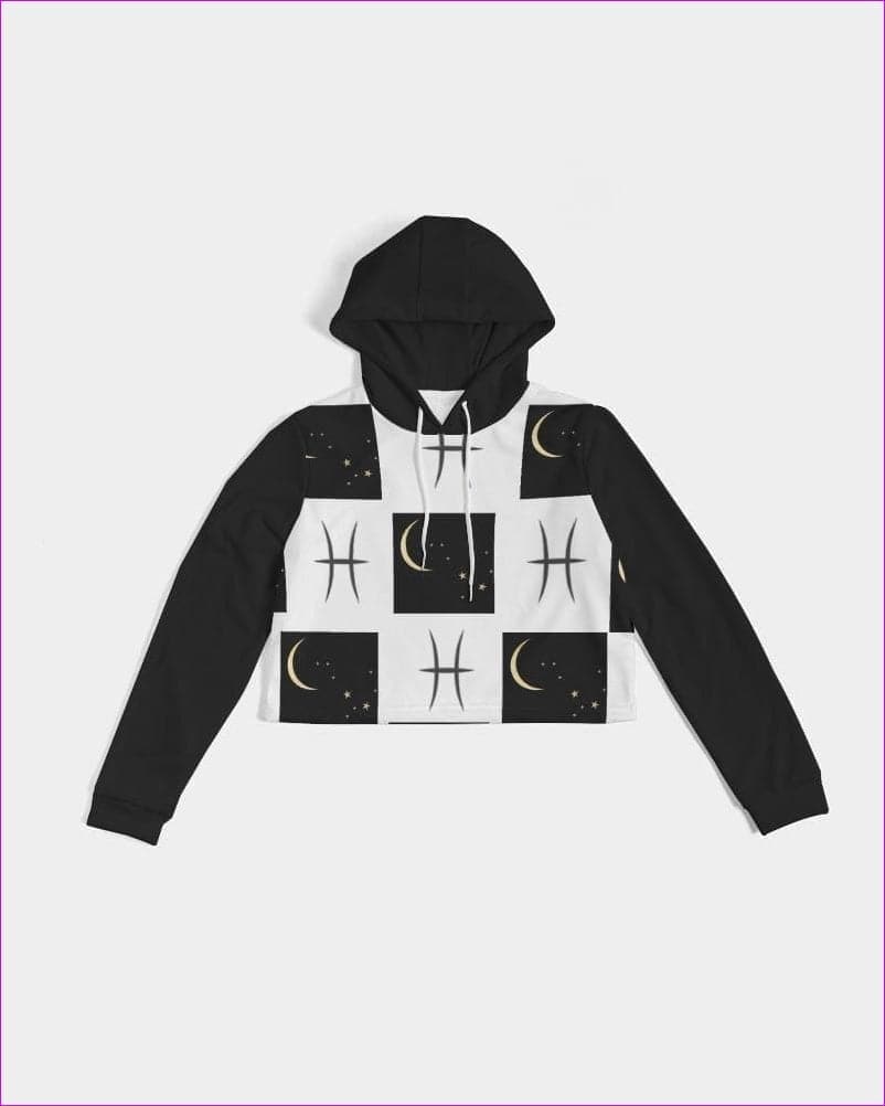 - Pisces Moon Womens Cropped Hoodie - womens cropped hoodie at TFC&H Co.