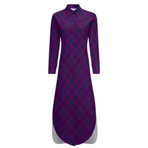 - Plaid Desires Button Neck Long Sleeve Shirt Dress - 2 options - womens dress at TFC&H Co.