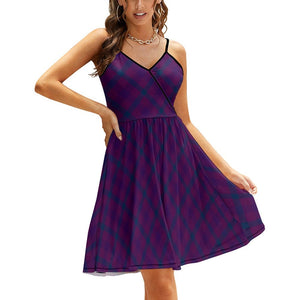 Purple - Plaid Women's Elegant Suspender Dress - 5 colors - womens dress at TFC&H Co.